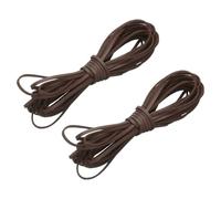 sourcing map 2 Pcs Faux Suede Leather Cord, 5.5 Yards 2.6mm Flat Thin Leather Laces Strips, Craft Braiding String for Bracelet Jewelry Making Handbag Shoelace DIY Crafts, Coffee