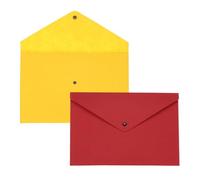 sourcing map 2 Pcs Felt File Folders, A4 Envelope Folder File Document Storage Bag Portable File Folder Organizer Case with Button Closure for Office Business(Red/Yellow)