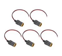 sourcing map 2 Pcs Female Car Cigarette Lighter Socket, 14 AWG 12V/24V 30A 35cm Copper Car Charger Power Female Socket Cable Plug Adapter for Powering In-Vehicle Equipment, Gold