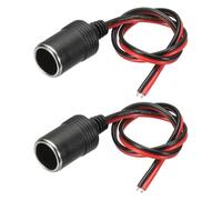 sourcing map 2 Pcs Female Socket Cable Plug Adapter, 12V / 24V 20A 50cm Car Charger Power Cigarette Lighter Car Cigarette Lighter Socket for Powering In-Vehicle Equipment, Silver