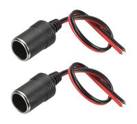 sourcing map 2 Pcs Female Socket Cable Plug Adapter, 12V / 24V 30A 30cm Car Charger Power Cigarette Lighter Car Cigarette Lighter Socket for Powering In-Vehicle Equipment, Silver