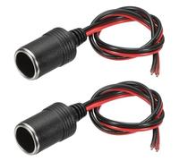sourcing map 2 Pcs Female Socket Cable Plug Adapter, 12V / 24V 30A 50cm Car Charger Power Cigarette Lighter Car Cigarette Lighter Socket for Powering In-Vehicle Equipment, Silver