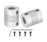 sourcing map 2 Pcs Flexible Couplings 12mm to 12mm Aluminum Alloy Joint Connector, Flexible Shaft Couplings Motor Coupler with Wrench for 3D Printer CNC Machine DIY Encoder D25 x L30mm