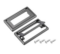 sourcing map 2 Pcs Flush Pull Handle, 2.5 Inch Hole Center Hidden Recessed Furniture Grip Cabinets Door Square Pull Ring Handles with Screws for Drawers Cupboard, 3.3 Inch Length, Gray