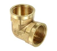 sourcing map 2 Pcs G 3/4 Inch Female x G 3/4 Inch Female 90 Degree Elbow, Brass L Right Angle Pipe Fitting, Connector for Fluid, Gas, Fuel, Oil, 41x41mm