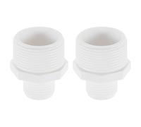 sourcing map 2 Pcs Garden Hose Adapter, Male 1.25" NPT x 3/4" GHT Garden Hose Fitting Male Plastic Connector for Tank and Pool Pump Hoses, White