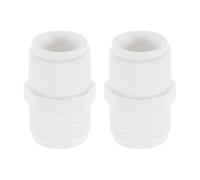 sourcing map 2 Pcs Garden Hose Adapter, Male 3/4" NPT x 3/4" GHT Garden Hose Fitting Male Plastic Connector for Tank and Pool Pump Hoses, White