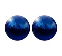 sourcing map 2 Pcs Gazing Globe Decor Ball 2.5 Inch 63mm Reflective Garden Sphere Hollow Ball, Seamless Stainless Steel Gazing Ball, Smooth Mirror Globe for Garden Home Decor, Sapphire Blue