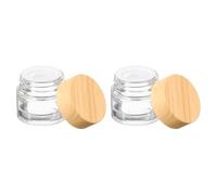 sourcing map 2 Pcs Glass Cosmetic Containers 10ml/0.35oz Empty Round Cosmetic Jars with Leakproof Lid Refillable Glass Cream Jar Makeup Sample Containers for Lotion Lip Balm Eye Cream, Clear