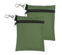 sourcing map 2 Pcs Golf Tee Pouch, 5.5" x 6.7" Professional Zipper Golf Tee Bag Accessories Pocket Gear Clip Bag with Metal Lobster Claw Clip Storage Bags for Men and Women, Deep Green