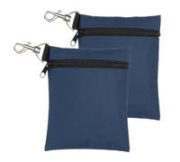 sourcing map 2 Pcs Golf Tee Pouch, 5.5" x 6.7" Professional Zipper Golf Tee Bag Accessories Pocket Gear Clip Bag with Metal Lobster Claw Clip Organizer Storage Bags for Men and Women, Navy Blue
