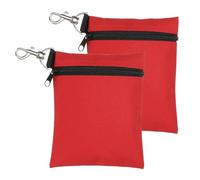 sourcing map 2 Pcs Golf Tee Pouch, 5.5" x 6.7" Professional Zipper Golf Tee Bag Accessories Pocket Gear Clip Bag with Metal Lobster Claw Clip Organizer Storage Bags for Men and Women, Red
