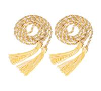 sourcing map 2 Pcs Graduation Cords, Graduation Tassel Honor Cords, 69" Long Braided Honor Academic Rope for 2026 Graduation Decorations Bachelor Gown for Master, Gold-White