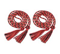 sourcing map 2 Pcs Graduation Cords, Graduation Tassel Honor Cords, 69" Long Braided Honor Academic Rope for 2026 Graduation Decorations Bachelor Gown for Master, Red-Black
