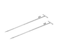 sourcing map 2 Pcs Ground Rod Hot Galvanized Grounding Pin 2.6ft T-Shape Welding Plate Double Hole Grounding Stake for Antenna Satellite Dish Electric Fence
