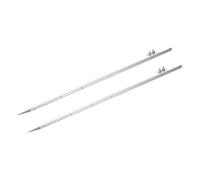sourcing map 2 Pcs Ground Rod Hot Galvanized Grounding Pin 3.3ft Straight Welding Plate Double Hole Grounding Stake for Antenna Satellite Dish Electric Fence