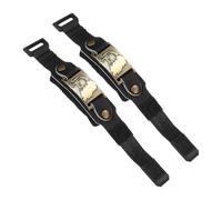 sourcing map 2 Pcs Guitar Mute Wrap, 7.1 x 0.9in Adjustable String Dampener Mute Wrap for Guitar Bass Ukulele Musical Instrument Accessories Fretboard Noise Reduction, Black Leather-Eagle