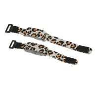 sourcing map 2 Pcs Guitar String Damper, 7"/7.8" Adjustable Guitar String Cover Tape Bass Muffler Damper Strap for Musical Instrument Accessories Electric Bass, Leopard Pattern