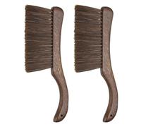 sourcing map 2 PCS Hand Broom Brush 13" Soft Bristles Dusting Brush Cleaning Duster with Curved Handle and Four Rows of Bristles for Car Bed Counter Sofa Furniture Clothes, Brown