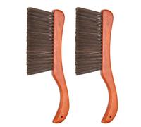 sourcing map 2 PCS Hand Broom Brush 13" Soft Bristles Dusting Brush Cleaning Duster with Curved Handle and Four Rows of Bristles for Car Bed Counter Sofa Furniture Clothes, Red