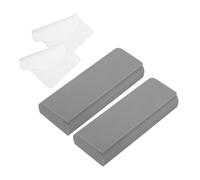 sourcing map 2 Pcs Hard Shell Eyeglasses Case, Leather Glasses Case with Eyeglass Cloth Lightweight Portable Storage Bag PU Leather for Women Men Sunglasses, Classic Design Dark Gray