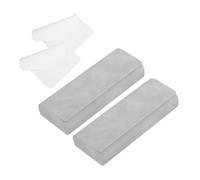 sourcing map 2 Pcs Hard Shell Eyeglasses Case, Leather Glasses Case with Eyeglass Cloth Lightweight Portable Storage Bag PU Leather for Women Men Sunglasses, Classic Design Light Gray