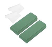 sourcing map 2 Pcs Hard Shell Eyeglasses Case, Leather Glasses Case with Eyeglass Cloth Lightweight Portable Storage Bag PU Leather for Women Men Sunglasses, Classic Design Forest Green