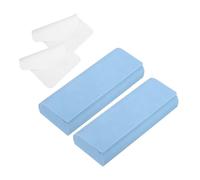 sourcing map 2 Pcs Hard Shell Eyeglasses Case, Leather Glasses Case with Eyeglass Cloth Lightweight Portable Storage Bag PU Leather for Women Men Sunglasses, Classic Design Light Blue