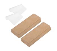 sourcing map 2 Pcs Hard Shell Eyeglasses Case, Leather Glasses Case with Eyeglass Cloth Lightweight Portable Storage Bag PU Leather for Women Men Sunglasses, Classic Design Brown