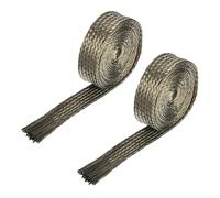 sourcing map 2 Pcs Heat Shield Sleeve, 0.2" ID 3.3 Feet Heat Sleeve Automotive Wire Heat Shield Fuel Line Heat Shield Sleeve Heat Sleeve Heat Wrap 800 Degree for Wires, Titanium Color