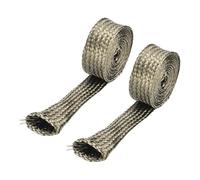 sourcing map 2 Pcs Heat Shield Sleeve, 0.4" ID 3.3 Feet Heat Sleeve Automotive Wire Heat Shield Fuel Line Heat Shield Sleeve Heat Sleeve Heat Wrap 800 Degree for Wires, Titanium Color