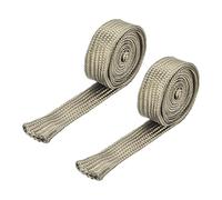 sourcing map 2 Pcs Heat Shield Sleeve, 0.5" ID 3.3 Feet Heat Sleeve Automotive Wire Heat Shield Fuel Line Heat Shield Sleeve Heat Sleeve Heat Wrap 800 Degree for Wires, Titanium Color