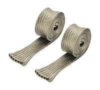 sourcing map 2 Pcs Heat Shield Sleeve, 0.6" ID 3.3 Feet Heat Sleeve Automotive Wire Heat Shield Fuel Line Heat Shield Sleeve Heat Sleeve Heat Wrap 800 Degree for Wires, Titanium Color