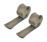sourcing map 2 Pcs Heat Shield Sleeve, 0.6" ID 3 Feet Heat Sleeve Automotive Wire Heat Shield Fuel Line Heat Shield Sleeve Heat Sleeve Heat Wrap 800 Degree for Wires, Titanium Color