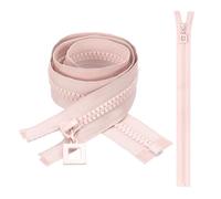sourcing map 2 Pcs Heavy Duty Zippers, #8 31.5 Inch Resin Nickel Teeth Separating Metal Zippers One-Way Slider with Zip Pull Repair Replacement for Jackets Coats Sewing, Deep Pink