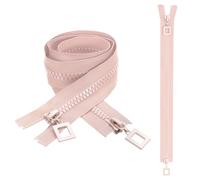 sourcing map 2 Pcs Heavy Duty Zippers, #8 31.5 Inch Two Way Separating Zipper Large Resin Zippers Metal Zip Pull Repair Replacement for Jackets Coats Sewing, Deep Pink