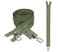 sourcing map 2 Pcs Heavy Duty Zippers, #8 31.5 Inch Two Way Separating Zipper Large Resin Zippers Metal Zip Pull Repair Replacement for Jackets Coats Sewing, Green