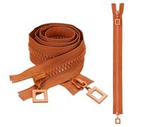 sourcing map 2 Pcs Heavy Duty Zippers, #8 31.5 Inch Two Way Separating Zipper Large Resin Zippers Metal Zip Pull Repair Replacement for Jackets Coats Sewing, Orange