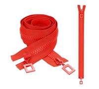 sourcing map 2 Pcs Heavy Duty Zippers, #8 39 Inch Two Way Separating Zipper Large Resin Zippers Metal Zip Pull Repair Replacement for Jackets Coats Sewing, Red