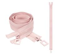 sourcing map 2 Pcs Heavy Duty Zippers, #8 47 Inch Two Way Separating Zipper Large Resin Zippers Metal Zip Pull Repair Replacement for Jackets Coats Sewing, Deep Pink
