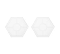 sourcing map 2 Pcs Hexagon Large Coaster Silicone Resin Mould, Tray Moulds for Resin Casting, Epoxy Resin Moulds for Coasters Trays DIY Art Cup Bowl Mats, Candle Holder, Home Decoration, White