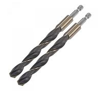 sourcing map 2 Pcs High Speed Steel Hex Shank Twist Drill Bit, 12mm Drilling Dia with 1/4 Inch Hex Shank 150mm Length