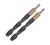 sourcing map 2 Pcs High Speed Steel Hex Shank Twist Drill Bit, 14mm Drilling Dia with 1/4 Inch Hex Shank 156mm Length