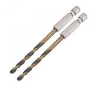 sourcing map 2 Pcs High Speed Steel Hex Shank Twist Drill Bit, 4mm Drilling Dia with 1/4 Inch Hex Shank 95mm Length