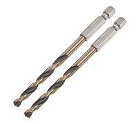 sourcing map 2 Pcs High Speed Steel Hex Shank Twist Drill Bit, 5.2mm Drilling Dia with 1/4 Inch Hex Shank 104mm Length