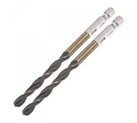 sourcing map 2 Pcs High Speed Steel Hex Shank Twist Drill Bit, 6.5mm Drilling Dia with 1/4 Inch Hex Shank 120mm Length