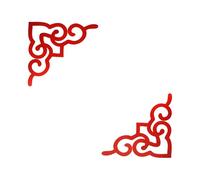 sourcing map 2 Pcs Hollow Mirror Wall Stickers, Acrylic Corner Decor Stickers Self Adhesive Mirror Stickers for Bathroom Living Room Bedroom Ceiling Office Decal (Wine Red, 7.9 x 7.9)