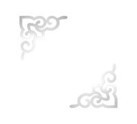 sourcing map 2 Pcs Hollow Mirror Wall Stickers, Acrylic Corner Decor Stickers Self Adhesive Mirror Stickers for Bathroom Living Room Bedroom Ceiling Office Decal (Silver Tone, 7.9 x 7.9)