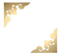 sourcing map 2 Pcs Hollow Mirror Wall Stickers, Acrylic Corner Decorative Pattern Decals Self Adhesive Mirror Stickers for Bathroom Living Room Bedroom Ceiling Office (Light Gold, 7.9x7.9)