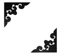 sourcing map 2 Pcs Hollow Mirror Wall Stickers, Acrylic Corner Decorative Pattern Decals Self Adhesive Mirror Stickers for Bathroom Living Room Bedroom Ceiling Office (Black, 7.9x7.9)